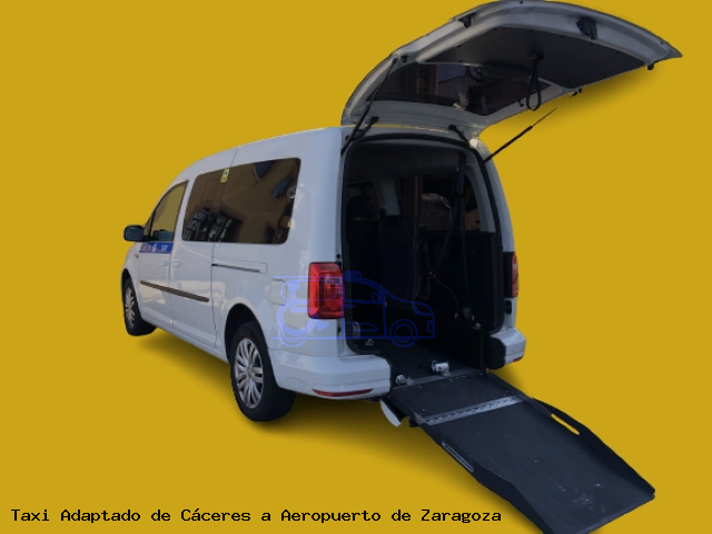 Taxi accesible de Aeropuerto de Zaragoza a Cáceres